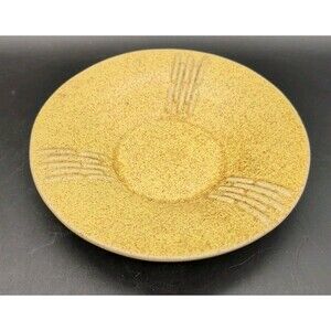 Vtg Brush McCoy Art Pottery Yellow Speckled Bulrush Cattail Bowl USA MCM 6.5"